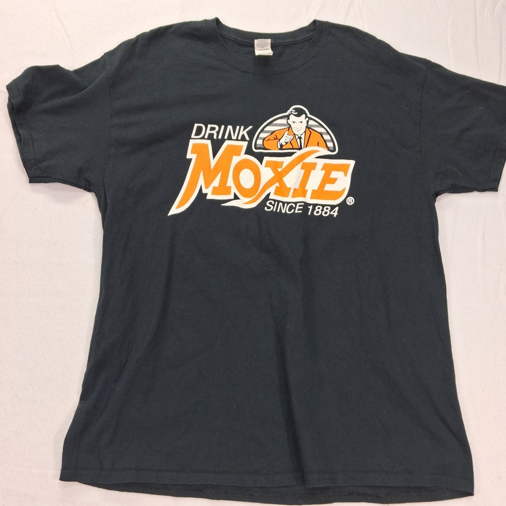 Gildan T-Shirt Mens XL Ultra Cotton Black Drink Moxie Wicked Good Graphic EUC